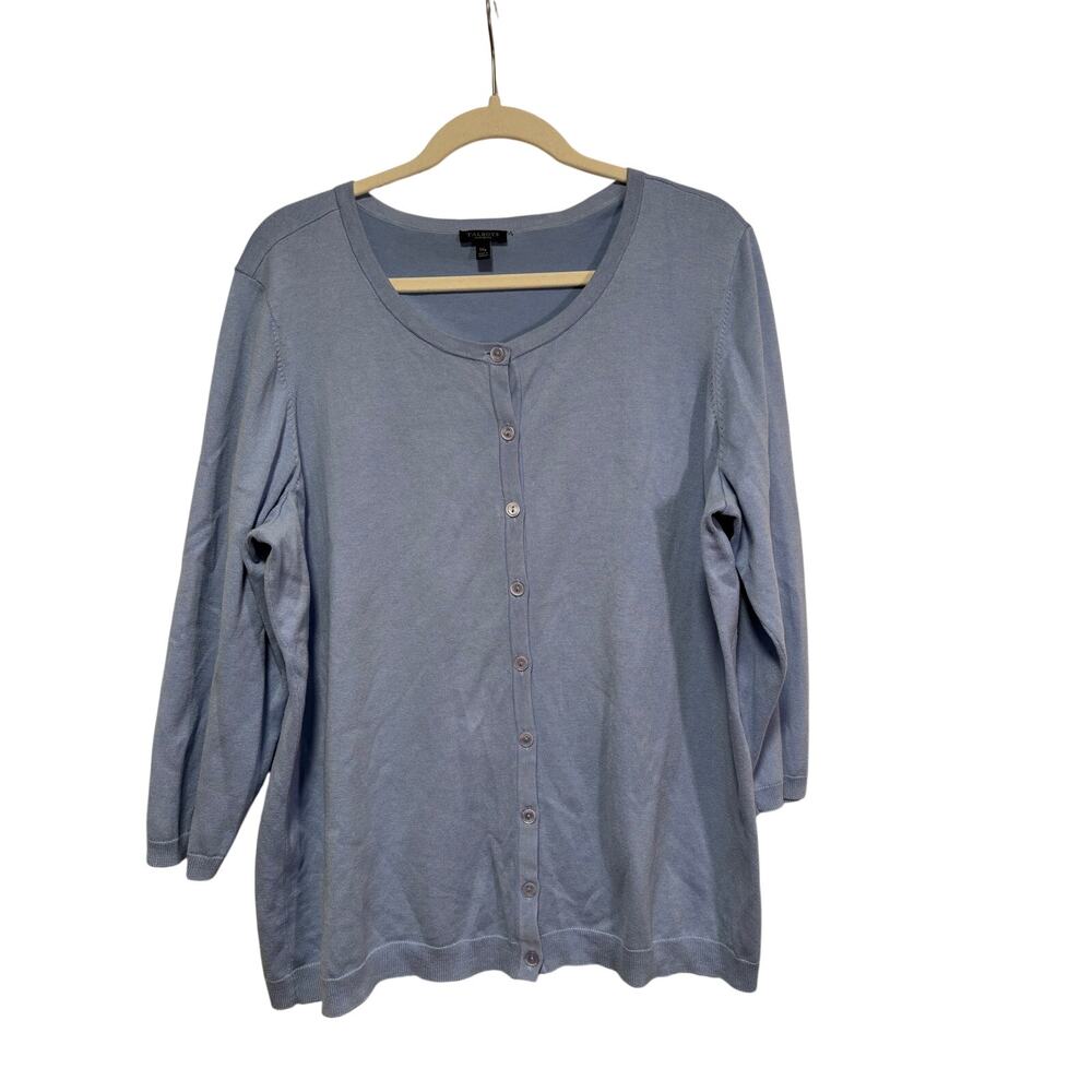 Talbots Plus Petite 1XP Light Blue Button Cardigan - Picture 2 of 7